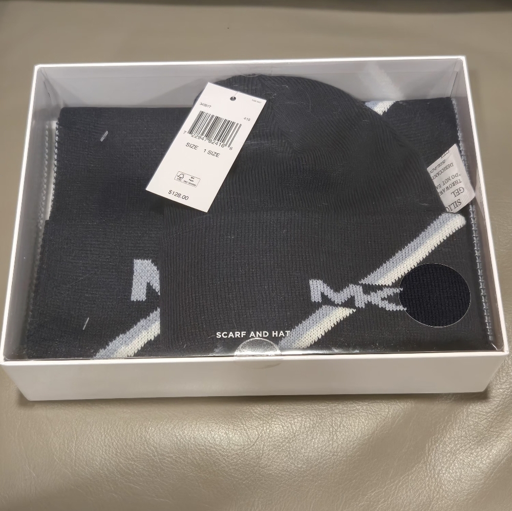 Michael Kors Scarf and Hat Set Blue